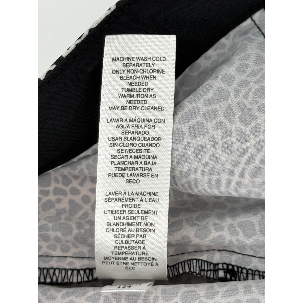 Weekends by Chicos Women 0 Black White Animal Print Capri Pants Stretch Summer - Picture 8 of 13